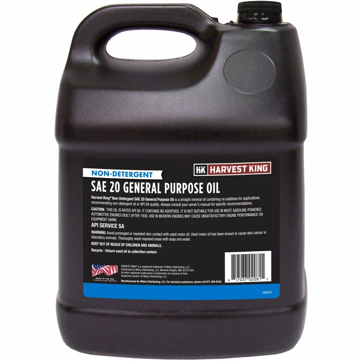 Hot Sale 𧨠Harvest King Non-Detergent General Purpose Oil, SAE 20, HK078, 2 Gallon β - Image 2