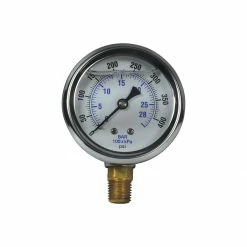 Hot Sale ⭐ Apache 400 PSI Glycerine Filled Pressure Gauge with 1/4 IN Male Pipe Thread Lower Mount, 2-1/2 IN, 99019284 😍