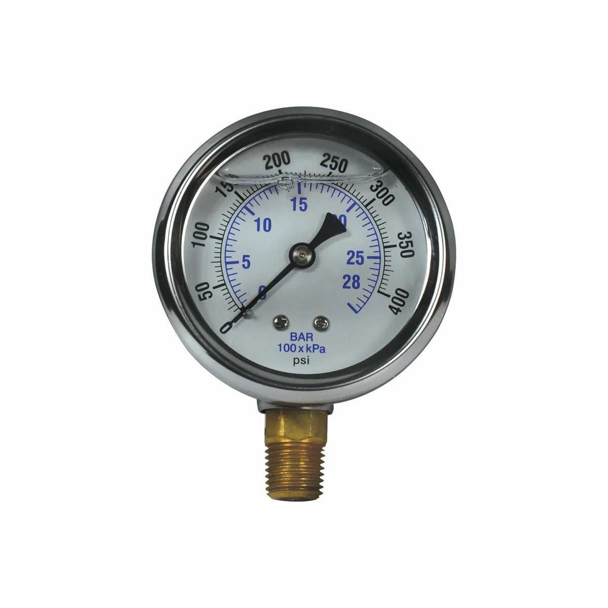 Hot Sale β Apache 400 PSI Glycerine Filled Pressure Gauge with 1/4 IN Male Pipe Thread Lower Mount, 2-1/2 IN, 99019284 π