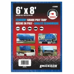 Promo ✔️ Erickson Economy Grade Poly Tarp, Blue, 57000, 6 FT x 8 FT 👍
