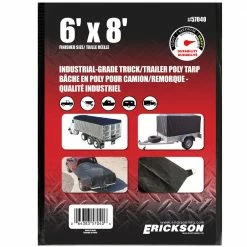 Cheapest ⌛ Erickson Industrial-Grade Truck / Trailer Poly Tarp, Black, 57040, 6 FT x 8 FT ⌛