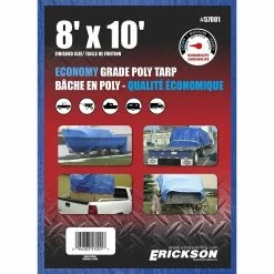 Top 10 👍 Erickson Economy Grade Poly Tarp, Blue, 57001, 8 FT x 10 FT ⌛