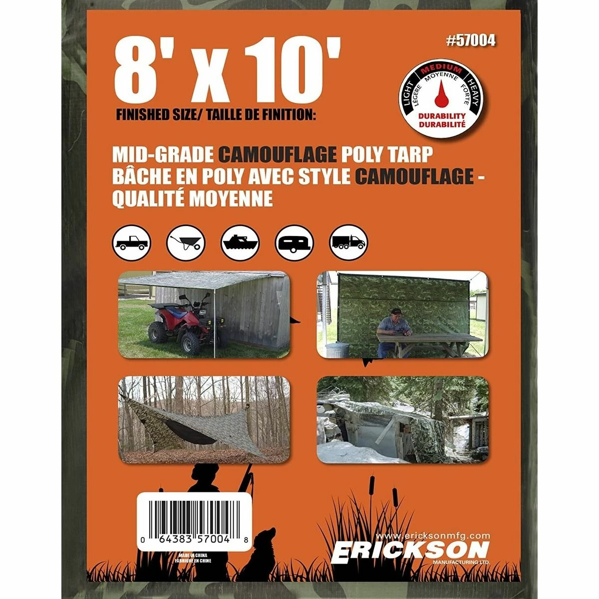 Best deal π₯° Erickson Mid-Grade Poly Tarp, Camo, 57004, 8 FT x 10 FT π