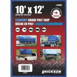 Best Sale ⌛ Erickson Economy Grade Poly Tarp, Blue, 57006, 10 FT x 12 FT 🧨