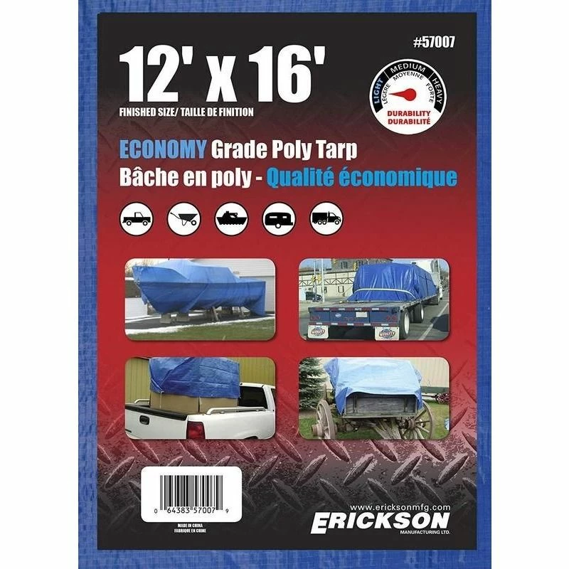 Best Pirce π Erickson Economy Grade Poly Tarp, Blue, 57007, 12 FT x 16 FT β