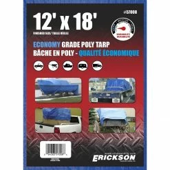 Best Sale 🤩 Erickson Economy Grade Poly Tarp, Blue, 57008, 12 FT x 18 FT 😉