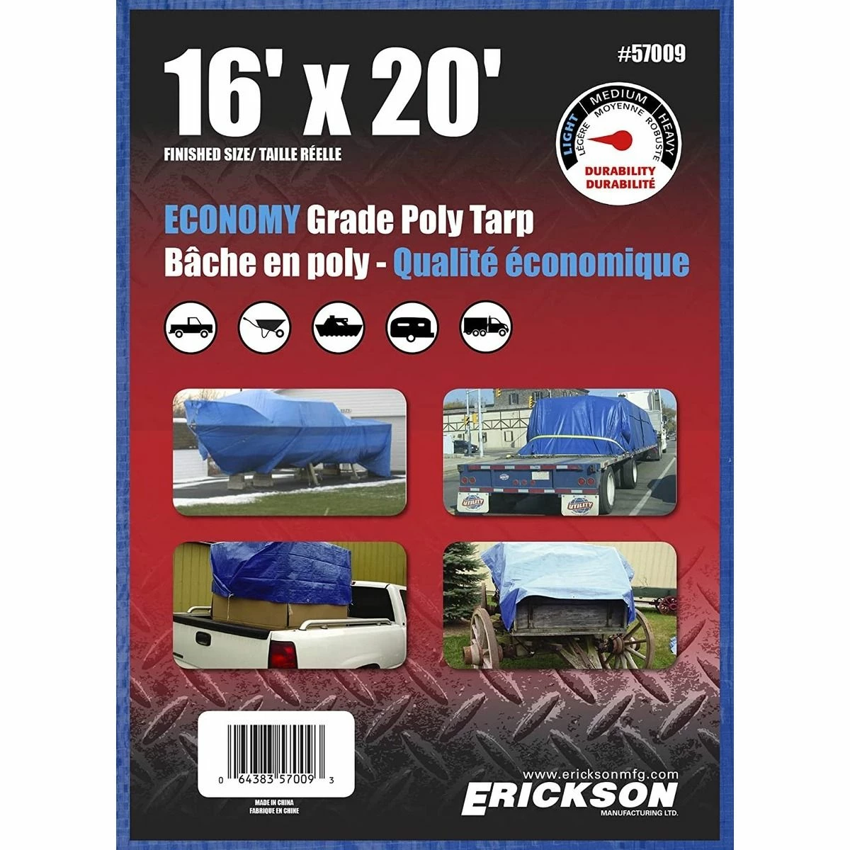 Outlet π Erickson Economy Grade Poly Tarp, Blue, 57009, 16 FT x 20 FT βοΈ