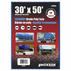 Deals 🎁 Erickson Economy Grade Poly Tarp, Blue, 57013, 30 FT x 50 FT 👏