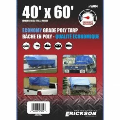 Flash Sale 🌟 Erickson Economy Grade Poly Tarp, Blue, 57014, 40 FT x 60 FT ✨
