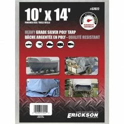 Cheap 🔥 Erickson Heavy-Grade Poly Tarp, Silver, 57022, 10 FT x 14 FT 😉