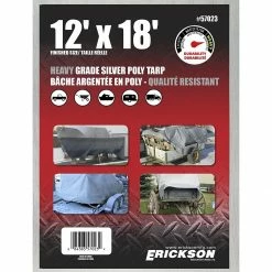 Best deal 🧨 Erickson Heavy-Grade Poly Tarp, Silver, 57023, 12 FT x 18 FT 😉