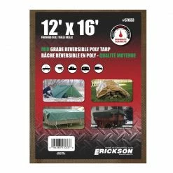 Brand new 😉 Erickson Mid-Grade Reversible Poly Tarp, Brown / Green, 57033, 12 FT x 16 FT 🥰