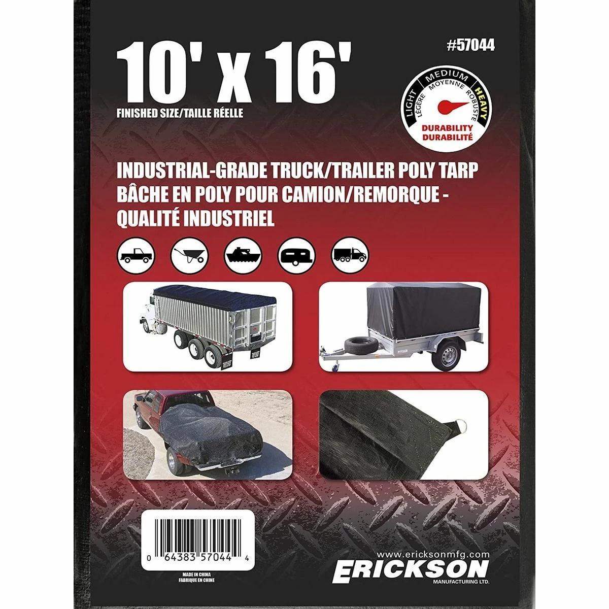 Cheapest π Erickson Industrial-Grade Truck / Trailer Poly Tarp, Black, 57044, 10 FT x 16 FT π