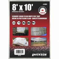 Best reviews of 🔥 Erickson Economy Grade Poly Tarp, Clear / White, 57061, 8 FT x 10 FT 😍