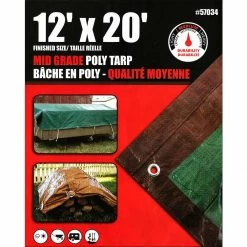 Flash Sale 🎁 Erickson Mid-Grade Reversible Poly Tarp, Brown / Green, 57034, 12 FT x 20 FT 😍